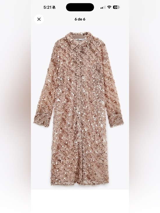 Zara Dresses & Skirts - Zara Rose Gold Sequin Midi Dress